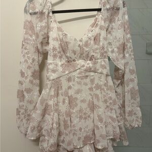 Altar'd State Blush Floral Long Sleeve Dress